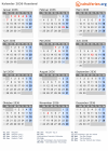 Kalender 2036 mit Ferien und Feiertagen Russland