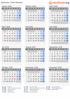 Kalender 2036 mit Ferien und Feiertagen Sambia