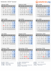 Kalender 2036 mit Ferien und Feiertagen Tschad