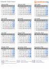 Kalender 2036 mit Ferien und Feiertagen Türkei