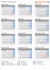 Kalender 2036 mit Ferien und Feiertagen Uganda