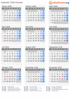 Kalender 2036 mit Ferien und Feiertagen Ukraine