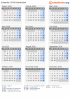 Kalender 2036 mit Ferien und Feiertagen Usbekistan