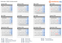 Kalender 2036 mit Ferien und Feiertagen Vatikanstadt