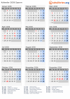 Kalender 2036 mit Ferien und Feiertagen Zypern