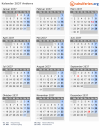 Kalender 2037 mit Ferien und Feiertagen Andorra