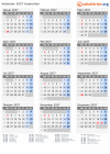 Kalender 2037 mit Ferien und Feiertagen Australien
