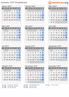 Kalender 2037 mit Ferien und Feiertagen Bangladesch