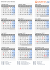 Kalender 2037 mit Ferien und Feiertagen Belize