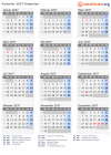 Kalender 2037 mit Ferien und Feiertagen Bulgarien