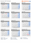 Kalender 2037 mit Ferien und Feiertagen Grönland