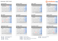 Kalender 2037 mit Ferien und Feiertagen Haiti