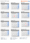 Kalender 2037 mit Ferien und Feiertagen Israel