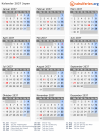 Kalender 2037 mit Ferien und Feiertagen Japan