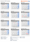 Kalender 2037 mit Ferien und Feiertagen Kroatien