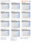 Kalender 2037 mit Ferien und Feiertagen Lettland