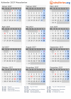 Kalender 2037 mit Ferien und Feiertagen Nordmazedonien