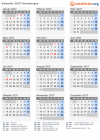 Kalender 2037 mit Ferien und Feiertagen Montenegro