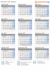 Kalender 2037 mit Ferien und Feiertagen Nigeria