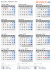 Kalender 2037 mit Ferien und Feiertagen Slowakei
