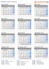 Kalender 2037 mit Ferien und Feiertagen Tansania