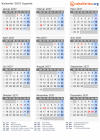 Kalender 2037 mit Ferien und Feiertagen Uganda