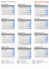 Kalender 2037 mit Ferien und Feiertagen Ukraine