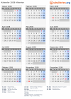 Kalender 2038 mit Ferien und Feiertagen Albanien