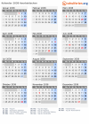 Kalender 2038 mit Ferien und Feiertagen Aserbaidschan