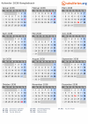 Kalender 2038 mit Ferien und Feiertagen Bangladesch