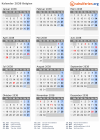 Kalender 2038 mit Ferien und Feiertagen Belgien