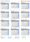 Kalender 2038 mit Ferien und Feiertagen Bolivien