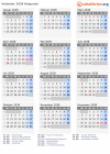 Kalender 2038 mit Ferien und Feiertagen Bulgarien