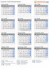 Kalender 2038 mit Ferien und Feiertagen Elfenbeinküste