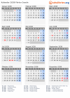 Kalender 2038 mit Ferien und Feiertagen Färöer Inseln