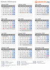 Kalender 2038 mit Ferien und Feiertagen Guyana
