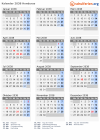 Kalender 2038 mit Ferien und Feiertagen Honduras