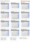 Kalender 2038 mit Ferien und Feiertagen Island