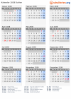 Kalender 2038 mit Ferien und Feiertagen Italien