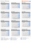 Kalender 2038 mit Ferien und Feiertagen Japan