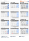 Kalender 2038 mit Ferien und Feiertagen Jemen