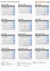Kalender 2038 mit Ferien und Feiertagen Kambodscha