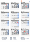Kalender 2038 mit Ferien und Feiertagen Kolumbien