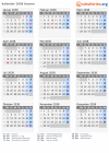 Kalender 2038 mit Ferien und Feiertagen Kosovo
