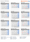 Kalender 2038 mit Ferien und Feiertagen Malta