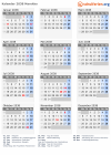 Kalender 2038 mit Ferien und Feiertagen Marokko