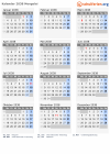 Kalender 2038 mit Ferien und Feiertagen Mongolei