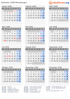 Kalender 2038 mit Ferien und Feiertagen Montenegro