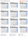 Kalender 2038 mit Ferien und Feiertagen Slowenien