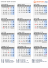 Kalender 2038 mit Ferien und Feiertagen Ukraine